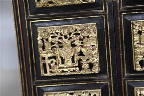 A Chinese gilt-decorated lacquer portable shrine, 19th century, height 44cm